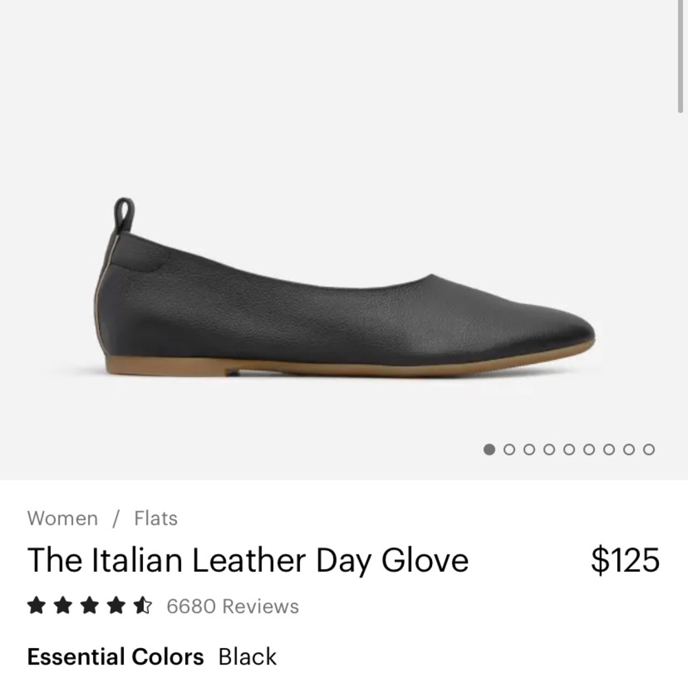 Everlane Italian Leather Day Glove Black Flats size 9